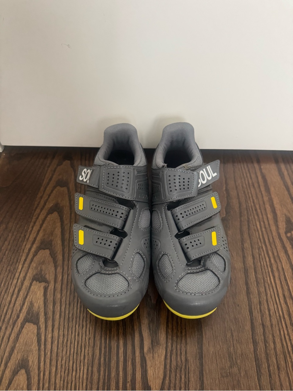 Soul Cycle Gray Sneakers with Yellow Accents